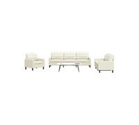 vidaXL 4-delige Loungeset met kussens fluweel crÃmekleurig3278449 Blanc G
