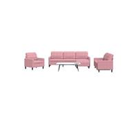 vidaXL Ensemble de canapés 4 pcs avec coussins Rose Velours 3278444