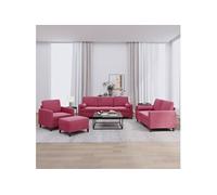 vidaXL 4-delige Loungeset met kussens fluweel wijnrood3201968 Rouge G