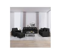 4-delige Loungeset met kussens kunstleer zwart3201353