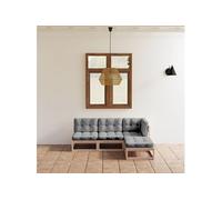 vidaXL 4-delige Loungeset met kussens massief grenenhout3076534 Bois G