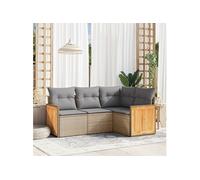 4-delige Loungeset met kussens poly rattan beige3227613