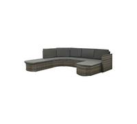 4-delige Loungeset met kussens poly rattan grijs312176