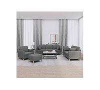 vidaXL Ensemble de canapés 4 pièces tissu gris foncé avec coussins