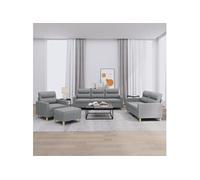 Vidaxl Ensemble De Canapés 4 Pcs Avec Coussins Gris Clair Tissu Gris