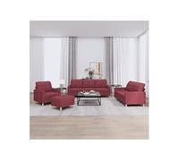 Vidaxl Ensemble De Canapés 4 Pcs Avec Coussins Rouge Bordeaux Tissu Rouge