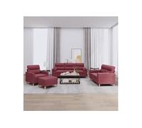 Vidaxl Ensemble De Canapés 4 Pcs Avec Coussins Rouge Bordeaux Tissu Rouge