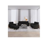 Vidaxl Ensemble De Canapés 4 Pcs Avec Coussins Noir Tissu Noir