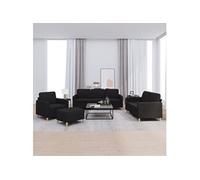 4-delige loungeset met kussens stof zwart3202066