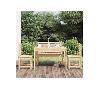 Vidaxl Ensemble À Dîner De Jardin 4 Pcs Bois Massif De Pin