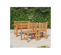 4-delige Tuinset massief teakhout3157151