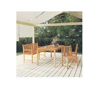 4-delige Tuinset massief teakhout3157157