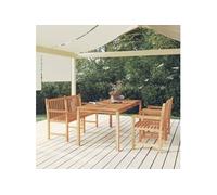 4-delige Tuinset massief teakhout3157169