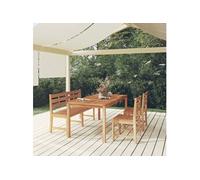Vidaxl Ensemble À Dîner De Jardin 4 Pcs Bois De Teck Massif