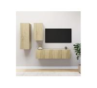 4-delige Tv-meubelset bewerkt hout sonoma eikenkleurig3079046