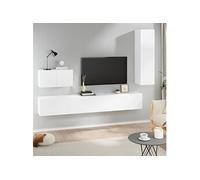Vidaxl Ensemble De Meubles Tv 4 Pcs Blanc Bois D'ingénierie