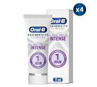 4 Dentifrices Clinical Blanc Eclatant 75ml, Oral B 3d White