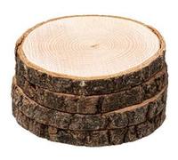 Lot de 4 Dessous de Verre ""Ecorce"" 10cm Naturel