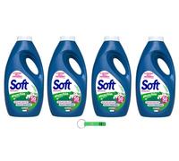 4 détergents doux Detersivo Lavatrice Musc blanc - Lessive liquide - 50 lavages 2250 ml + porte-clés Beni Culinari