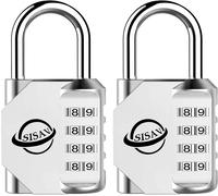 4 Digit Combination Padlock For Outdoor Use,School Gym Locker,Sports Locker,Fence Gate,Gate,Latches And Tool Box,Silver (2 Pieces)