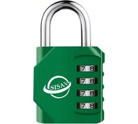 4 Digit Combination Padlock For Outdoor Use School Gym Locker,Sports Locker,Fence Gate,Gate,Latches And Tool Box,Green