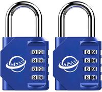 4 Digit Combination Padlock For Outdoor Use,School Gym Locker,Sports Locker,Fence Gate,Gate,Latches And Tool Box,Blue (2 Pieces)