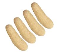 4 divisions de loofah bio en forme d'éponge non blanchie, nettoyant pour le corps, outil de nettoyage de la cuisine, 30,5 cm de long, vert