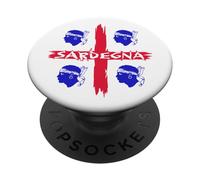 4 Drapeau de l'île de la Sardaigne Bleu Mori PopSockets PopGrip Adhésif
