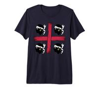 4 Drapeau de l'île de Regalo de Mori Sardaigne T-Shirt Haut de Gamme