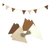 4 Drapeaux Multicolores Bunting Banner - Fanion Triangle Drapeaux Cuir | Bannière de décorations de fête pour la pépinière de Guirlande de Mariage d'anniversaire