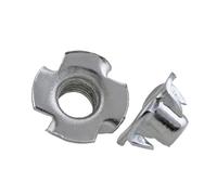 4 écrou T Fixation De Meubles À Insertion Aveugle Quatre Griffes Plaquée Zinc M3-M12