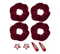 4 Élastiques À Cheveux Et 4 Pinces À Cheveux, Élastiques À Cheveux En Velours, Élastiques À Cheveux, Accessoires Pour Cheveux Mignons, Outils Pour Cheveux, Accessoires Pour Cheveux