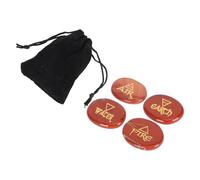 4 éléments Symboles gravés Earth Air Fire Water Rune Stones for Healing Meditation (Redstone)