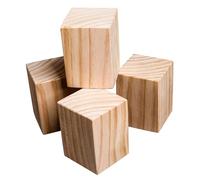 4 Élévateurs de Meubles en Carrées Rehausseurs de Meubles en Bois Massif Rehausseurs de Lit Robustes Pieds de Canapé Augmenter Hauteur 3-20 cm (7 × 7 × 3cm)