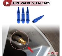 4 Embouts De Valve De Pneu Décoratifs En Forme De Tête Pointue 60Mm Capuchons Anti-Poussière De Valve De Pneu Pour La Plupart Des Voitures Et Camions En Alliage D'Aluminium Bleu