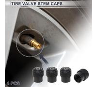 4 Embouts De Valve De Pneu Élégants 8X15Mm Couvre-Poussière De Valve De Pneu En Alliage D'Aluminium Noir Résine Époxy