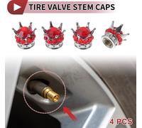4 Embouts De Valve De Pneu Élégants De 15Mm Couvre-Poussière De Valve De Pneu Pour La Plupart Des Voitures Camions Ton Argent Rouge Abs Cuivre