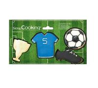 ScrapCooking Emporte-pièces 4 Football en inox – Ballon, Maillot, Chaussure – Multicolore G