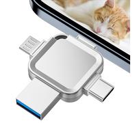 4 en 1 128Go Cle USB pour lPhone avec Ports Los/USB/Type-C/Micro-USB