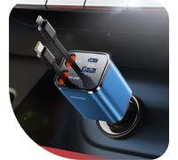 ¿4-En-1¿2025 Joyroom 84w Rétractable Allume Cigare Usb C,¿Ultra-Compact¿Pd 45w Chargeur Voiture Chargement Rapide, Pr Allume Cigare 12v/24v Accesoire Voiture, Car Charger Pour Iphone 16/Sumsang S25
