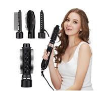 4 en 1 Brosse soufflante rotative Dry, Straighten and Style - Avec 4 accessoires interchangeables, Noir