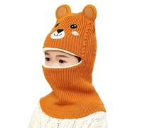 4 En 1 Cagoule Bébé Fille Garçon Balaclava Cache-Cou Masque Earflap Réglable Bonnet Cache-Cou Capuche Doux Beanie Coupe-Vent Balaclava Tricoté Multicolore Pour Cyclisme Ski Jaune Taille unique