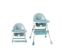 4 en 1 Chaise Haute bébé Evolutive Pliable Chaise Haute Transat avec Roue Verrouillable et Double Plateau, Inclinable Enfant Chaise Reglable Hauteur, Nettoyage Facile (vert)