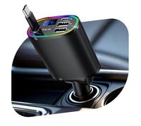 4 en 1 Chargeur Allume Cigare USB C, 78W Rétractable Charge Rapide Chargeur Voiture avec USB-C/USB-A, Prise Ajustable, Voyage Car Accesoire pour iPhone 16/15/14/13/Galaxy/Android, Noir