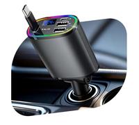 4 en 1 Chargeur Allume Cigare USB C, 78W Rétractable Charge Rapide Chargeur Voiture avec USB-C/USB-A, Prise Ajustable, Voyage Car Accesoire pour iPhone 16/15/14/13/Galaxy/Android, Gris