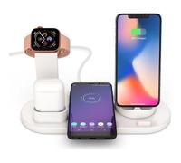 4 en 1 Chargeur sans Fil Rapide - Chargeur pour Apple Watch 5/4/3/2/1 iPhone11/Pro/X/XR/XS/8/Plus, AirPods1,2 AirPods(Blanc)