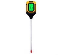 4 en 1 Compteur de Sol pour Lumière Température Humidité pH 3.0-9.0 Horticulture Entretien des Plantes Jaune