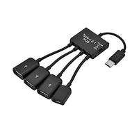 4 en 1 Concentrateur USB3.1 de Type C - Concentrateur USB 2.0 à 3 Ports, Port de 1 Port USB-C - Fonction de Support OTG - Support de Remplacement à Chaud