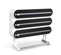 4 en 1 Derouleur Film Alimentaire，Distributeur Film Alimentaire，Distributeur Papier Aluminium et Film-Magnétique et Murale sans Percer