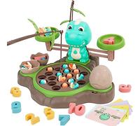4 en 1 Jeu de Peche, Montessori Jouet avec Jeu d'équilibre et Chiffres d'apprentissage Jeux éducatifs, avec 21 Poissons 2 Cannes à Pêche et 10 Cartes,Jouets pour Enfants 2-5 Ans